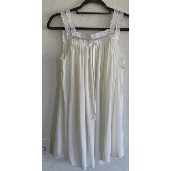 Vintage 60's Peter Pan Ivory Sheer Lingerie Babydoll Nightgown Women Size Small - Picture 1 of 12